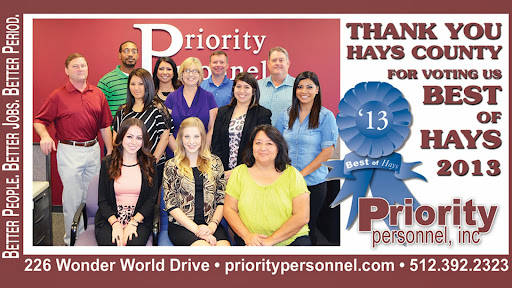 Employment Agency «Priority Personnel Inc.», reviews and photos, 226 Wonder World Dr, San Marcos, TX 78666, USA