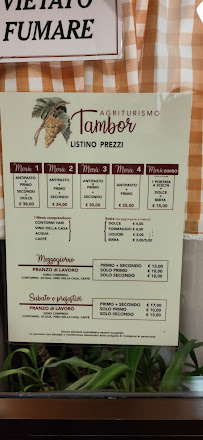Menu / carte de Agriturismo Tambor Giuliano Rota à Villa d'Almè