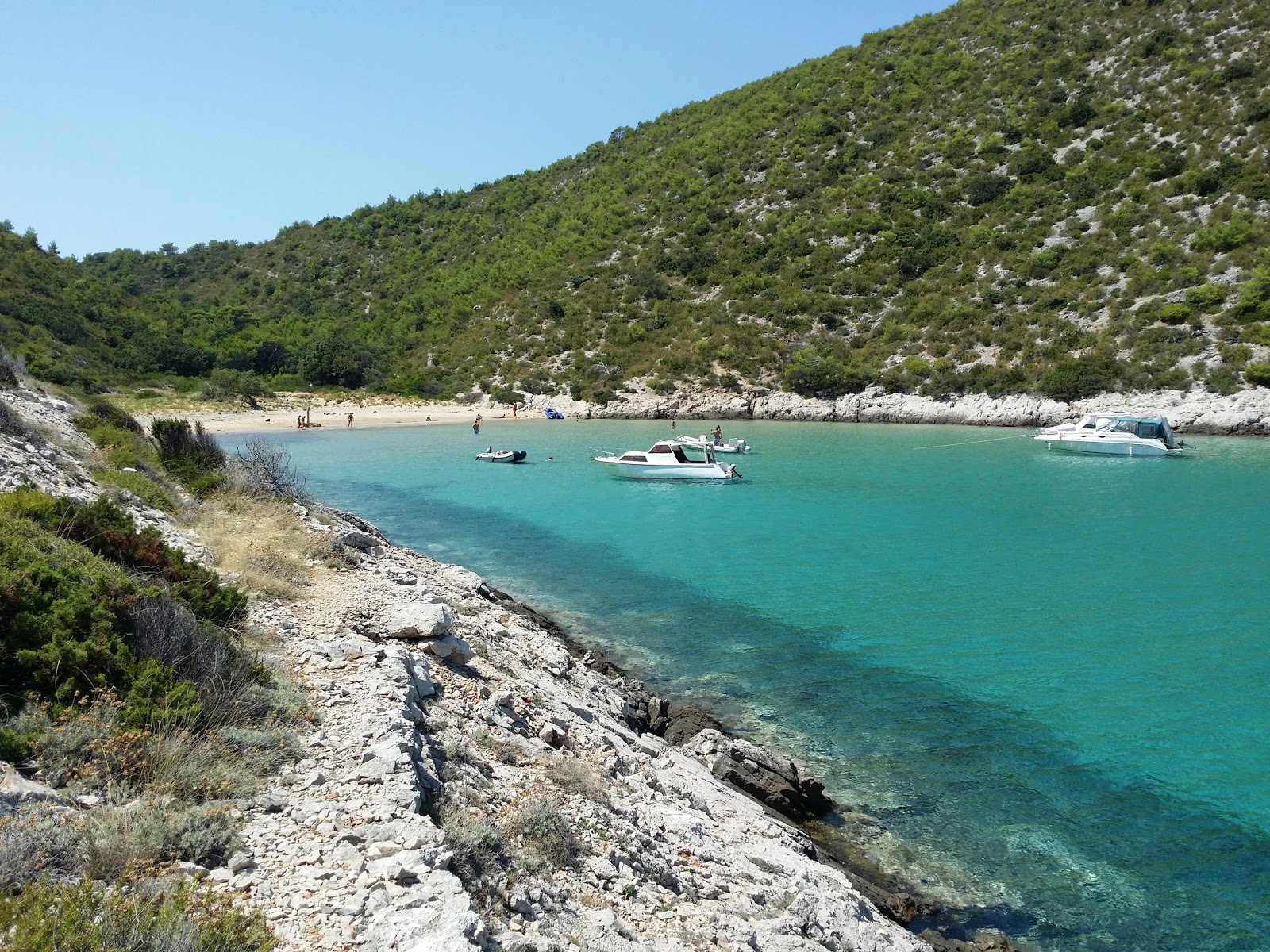 Fotografija Smokova beach z svetel pesek površino