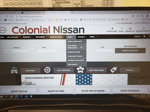 Car Dealer «Colonial Nissan Inc», reviews and photos, 117 Bustleton Pike, Feasterville-Trevose, PA 19053, USA