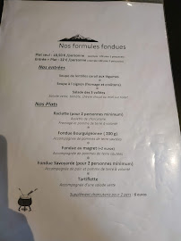 Les Fondues de la Daurade à Toulouse menu