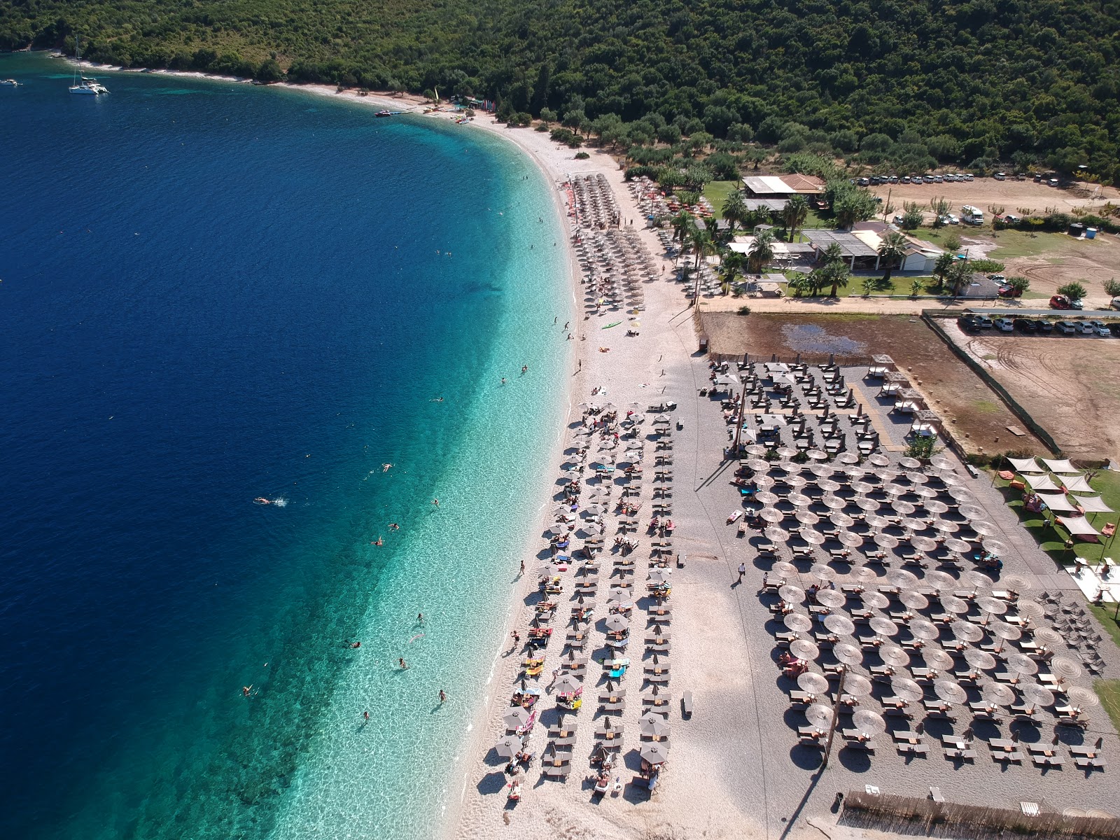 Photo of Antisamos beach with light fine pebble surface