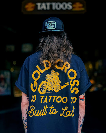 Explore sleeve tattoo fill in ideas, creative tattoo ideas in Johnson City, available at Gold Cross Tattoo Co.