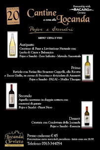 Menu du Locanda Orvieto Agriturismo Ristorante à Orvieto