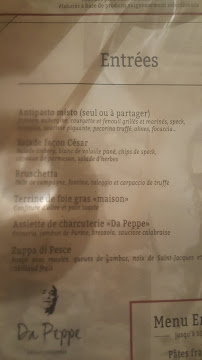 Restaurant italien Da Peppe à Saint-Rémy-de-Provence (le menu)