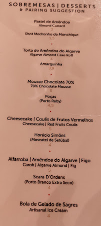 A Sagres à Sagres menu