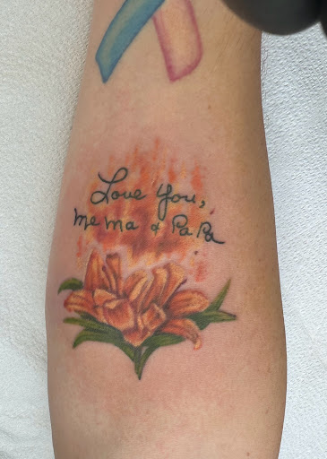 Explore tattoo ideas letter, creative tattoo ideas in Raleigh, available at Conspiracy Ink Tattoos