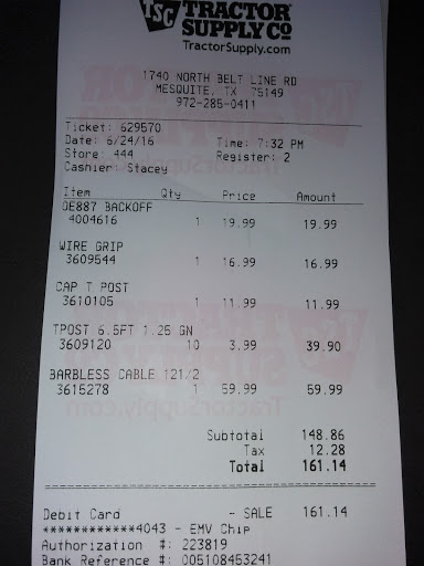 Home Improvement Store «Tractor Supply Co.», reviews and photos, 1740 N Belt Line Rd, Mesquite, TX 75149, USA