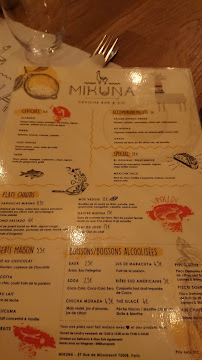 Restaurant latino-américain Mikuna Miromesnil à Paris (le menu)