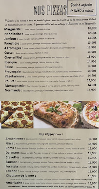 Menu du Pizza 24 Nice à Nice