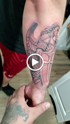 Explore leg tattoo ideas for women, creative tattoo ideas in Fresno, available at Happy Client Tattoo