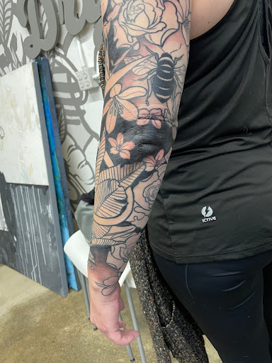 Explore lab tattoo ideas, creative tattoo ideas in Zumbrota, available at Art by Sinclair Tattoo Artist At Dry Bones Ink