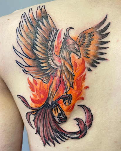 Explore patchwork tattoos ideas, creative tattoo ideas in Canfield, available at Black Rose Tattoo Studio