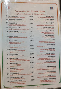 Indian Papadum Restaurant à Portimão menu