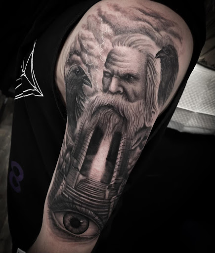 Explore sewing tattoo ideas, creative tattoo ideas in Goose Creek, available at Red Kirin Tattoo