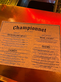 Carte du Bistro Championnet à Paris