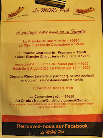 Menu du Le Mimi Pub à Bar-sur-Seine