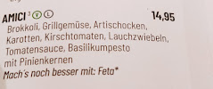 Restaurant Vapiano à Münster (le menu)