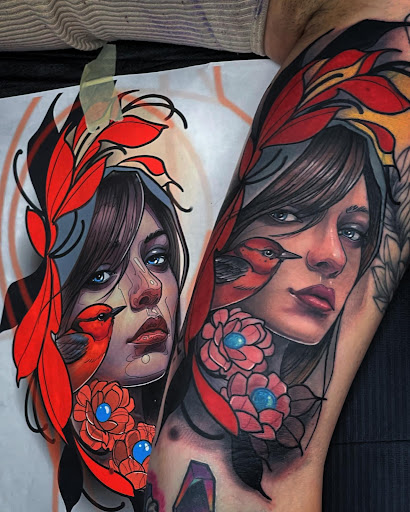 Explore tattoo ideas for the chest, creative tattoo ideas in Cabot, available at ELECTRIC PANTHER TATTOO GALLERY