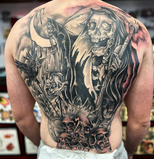 Explore elbow ditch tattoo ideas, creative tattoo ideas in Tacoma, available at Garfield Street Tattoo Co