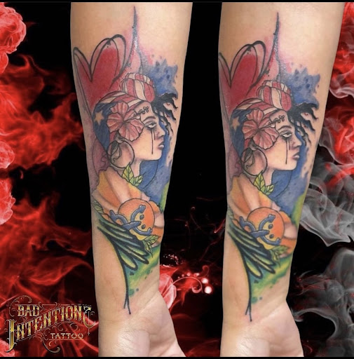 Explore evil tattoo ideas, creative tattoo ideas in Bloomfield, available at Bad Intentionz Tattoo Studio
