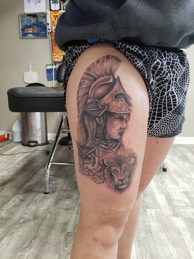 Explore black & white tattoo ideas, creative tattoo ideas in Linn Creek, available at Hillard Skillard Tattoos, LLC.