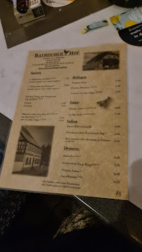 Bayrischer Hof à Berg menu