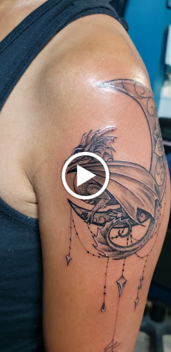 Explore halloween tattoo sleeve ideas, creative tattoo ideas in Calimesa, available at County Line Tattoo