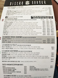 Bistro Burger Montorgueil à Paris menu