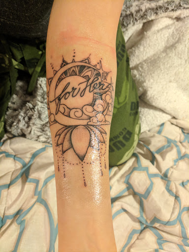 Explore female leg tattoo ideas, creative tattoo ideas in Salt Lake City, available at Big Deluxe Tattoo