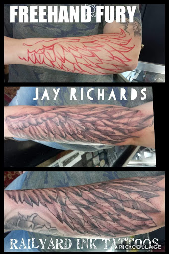 Explore back of head tattoo ideas, creative tattoo ideas in Roanoke, available at RailYard INK