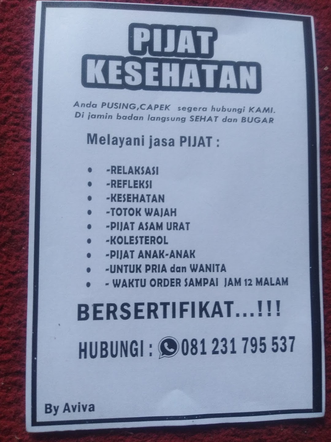 Pijat Relaksasi Oke Bos