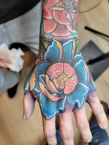 Explore frenchie tattoo ideas, creative tattoo ideas in Castle Rock, available at Studio 38 Tattoo and Gallery