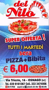 Pizzeria Pizzeria Del Nilo à Osnago (la carte)