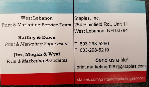 Office Supply Store «Staples», reviews and photos, 254 N Plainfield Rd #11, West Lebanon, NH 03784, USA
