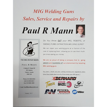 Paul R Mann - M.I.G. Welding Gun Repairs & Sale of Translas Fume extraction Gun & Vacuum units