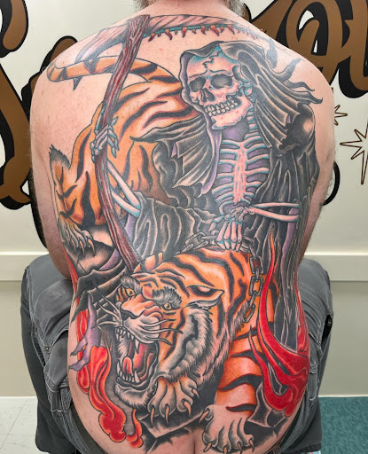 Find best chest tattoo ideas for your next unique tattoo in Muncie at Fox & Sparrow Tattoo