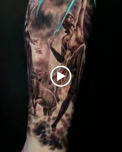 Explore leg sleeve tattoo ideas, creative tattoo ideas in Dallas, available at Sinners Tattoo Studio and Supply