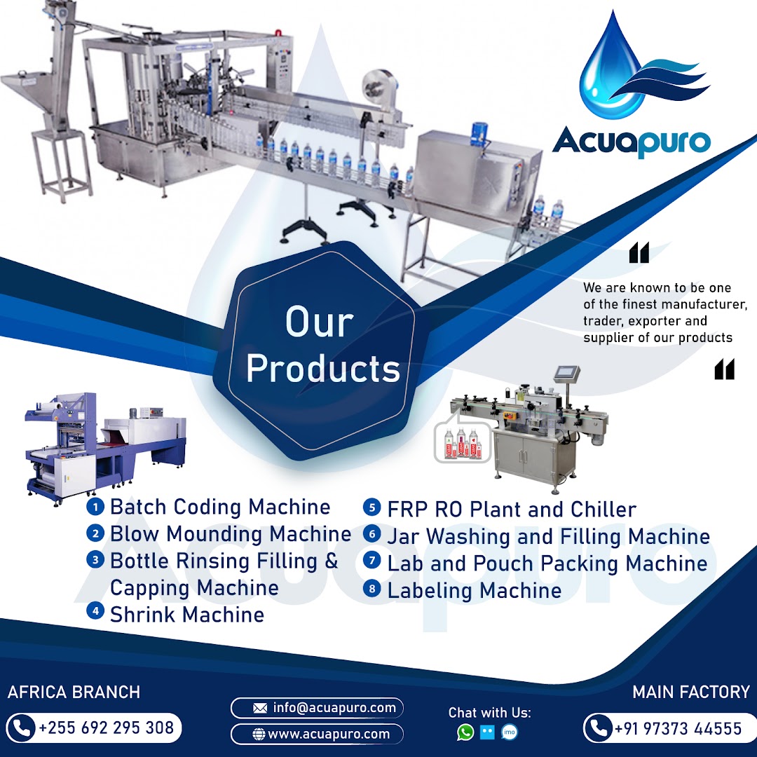 Water Treatment Plants Manufacturer, Mineral Water Plants Manufacturer Tanzania - Acuapuro Water