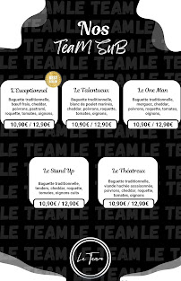 Restaurant LE TeaM à Tours - menu / carte