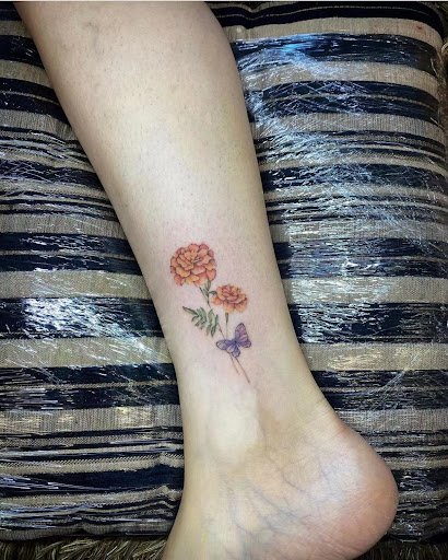 Explore moon and star tattoo ideas, creative tattoo ideas in Orange, available at Baron Art Tattoo