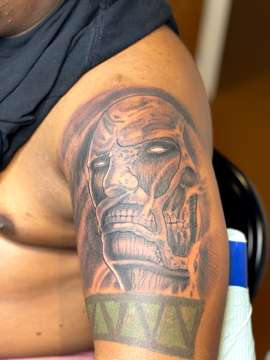 Explore outer forearm tattoo ideas, creative tattoo ideas in Goose Creek, available at Red Kirin Tattoo