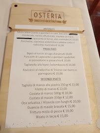 Menu du Osteria Alle Vigne à Ca' Tron