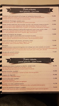 Le Comptoir de Georges à Colmar menu