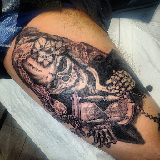 Explore anime sleeve tattoo ideas, creative tattoo ideas in Nashville, available at Titan Tattoo