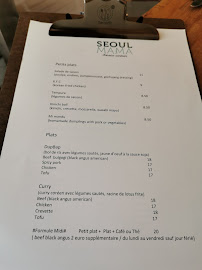Seoul Mama à Paris menu