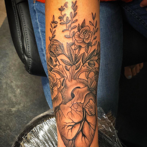 Explore left arm sleeve tattoo ideas, creative tattoo ideas in Saint Augustine, available at Ms. Deborahs Fountain of Youth Tattoo & Body Piercing