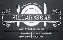 Restaurant turc SULTAN KEBAB à Crest (la carte)