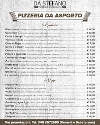 Menu du snack bar da Stefano à Atessa
