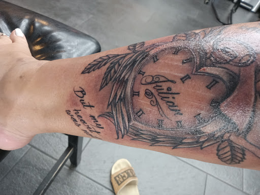 Explore outdoorsman tattoo ideas, creative tattoo ideas in Willis, available at Half Pint Tattoo Studio